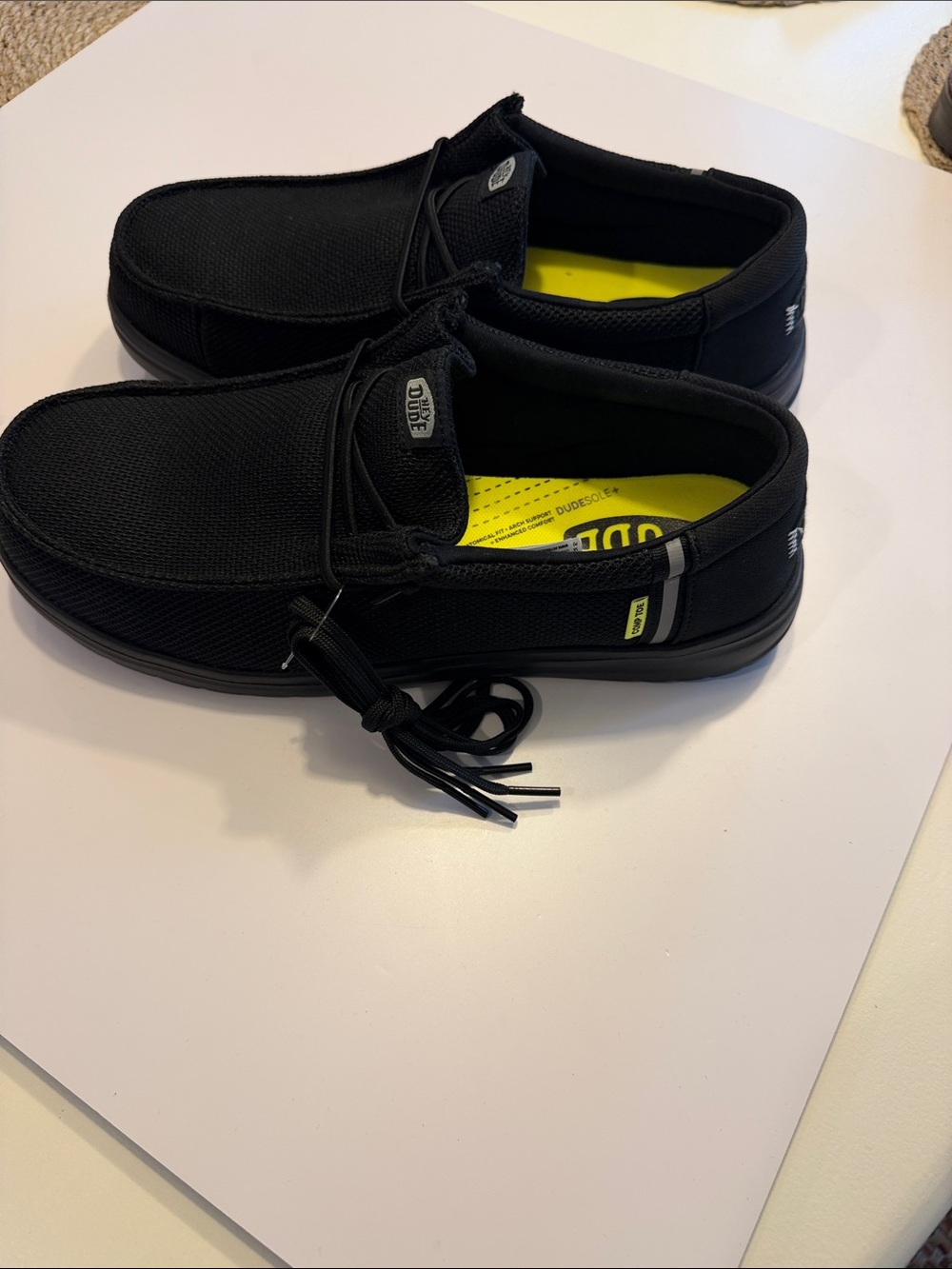 Hey Dude Black Steel Toe Wally Work Ct Slip-On Loafers Sz 11.  NWOB. Box45